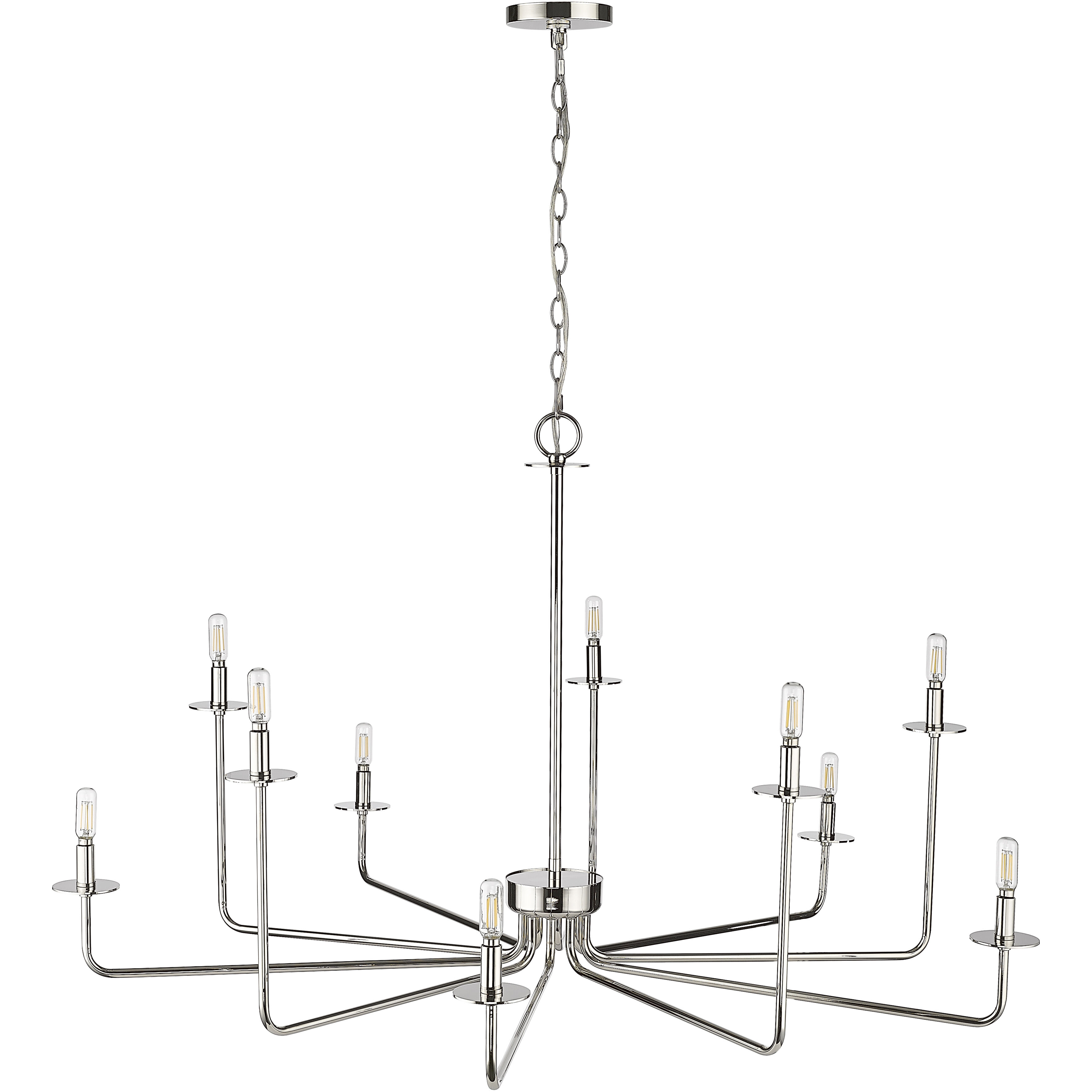 Marceline 10 Light 48 inch Polished Nickel Chandelier Ceiling Light